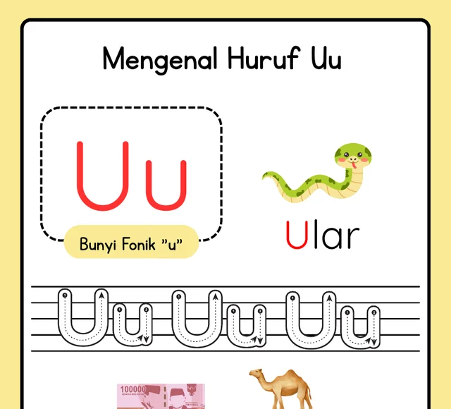 Aktivitas membaca untuk mengenal huruf U
